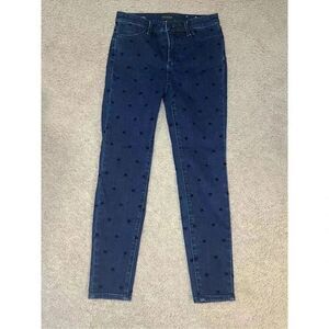 Talbots Women's Petite Jegging‎ Jeans Blue with Black Bows Size 2XS